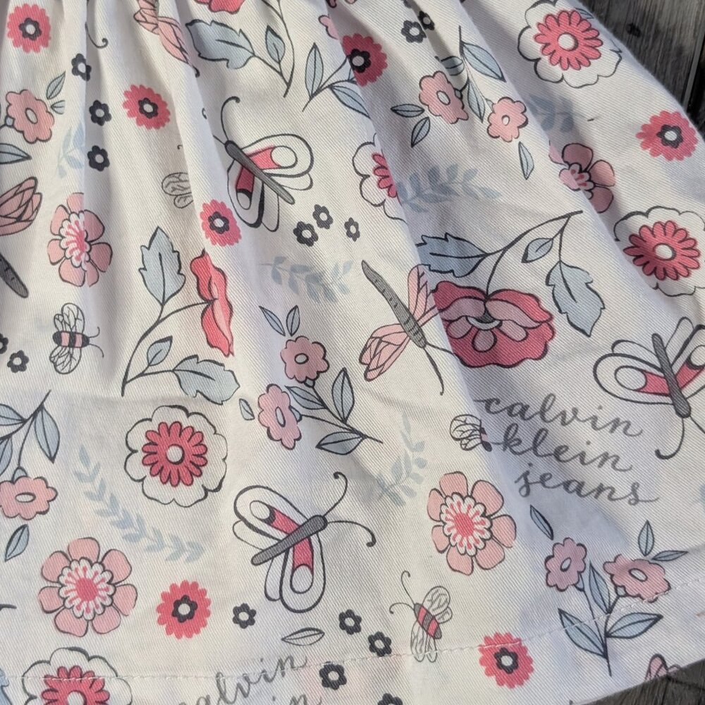 5️⃣ Calvin Klein Jeans, Ruffle Skirt, Floral Multicolor Spring Print, Sz 2T - Picture 4 of 8